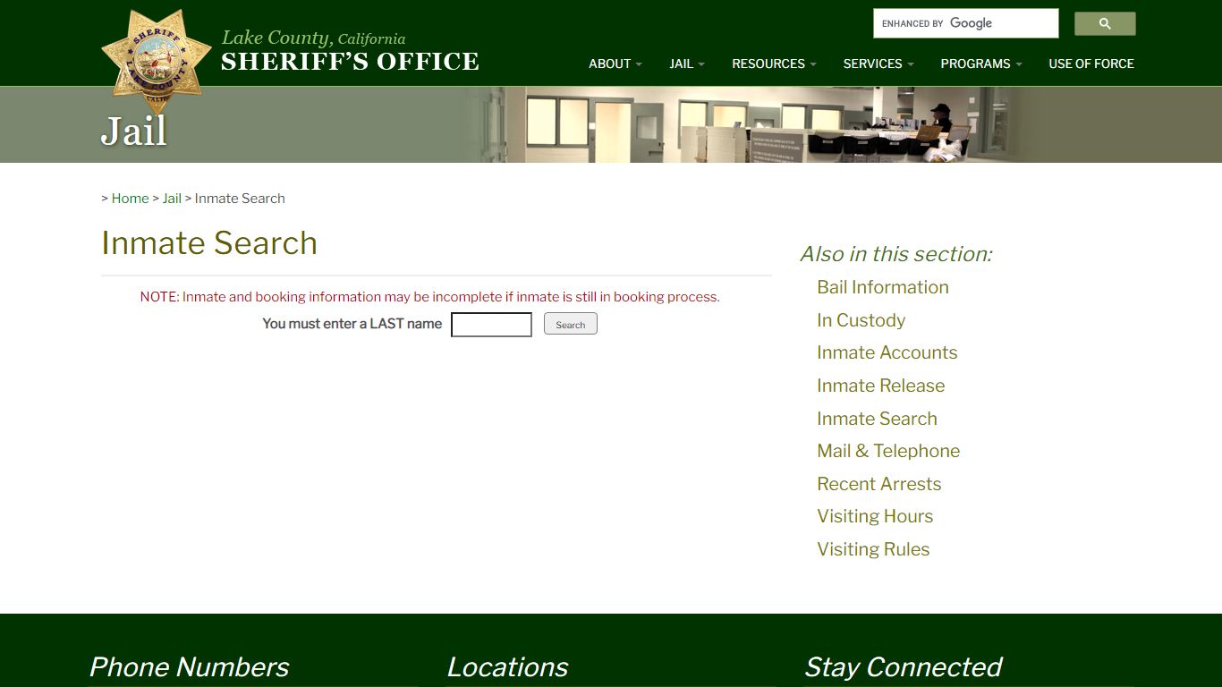 Lake County Sheriff, California - Lake County, California